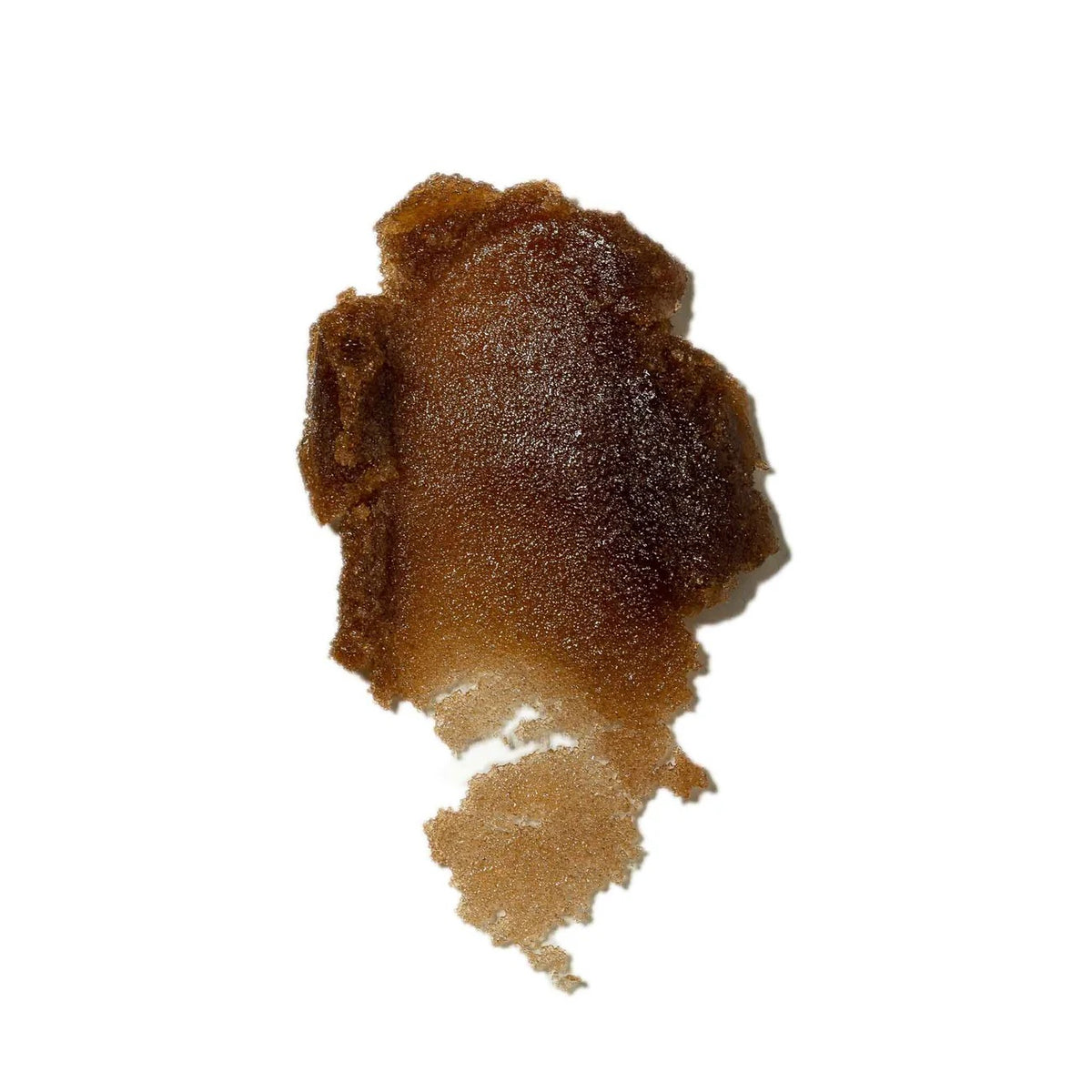 Brown textured substance on a white background